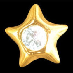 Star with cubic zirconia 22ct yellow gold