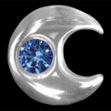 Moon with sapphire 18ct white gold