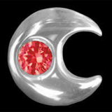 Moon with ruby 18ct white gold