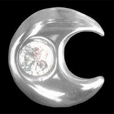 Moon with cubic zirconia 18ct white gold