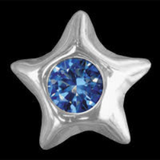 white gold star with sapphire