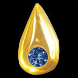 Droplet with sapphire 22ct yellow gold