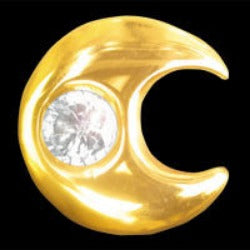 Moon with cubic zirconia 22ct yellow gold