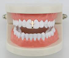 Grillz Single Cross gold plated