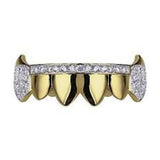 Grillz half teeth vampire fang with cubic zirconias